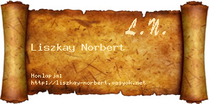 Liszkay Norbert névjegykártya